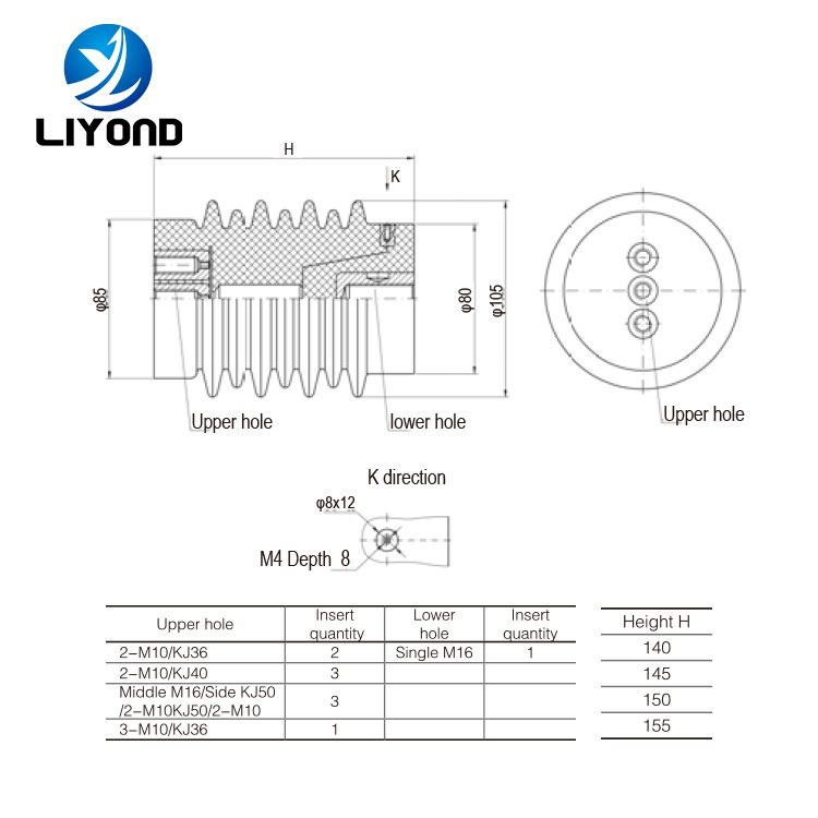 LYC113 transformer insulator resin support sensor drawing