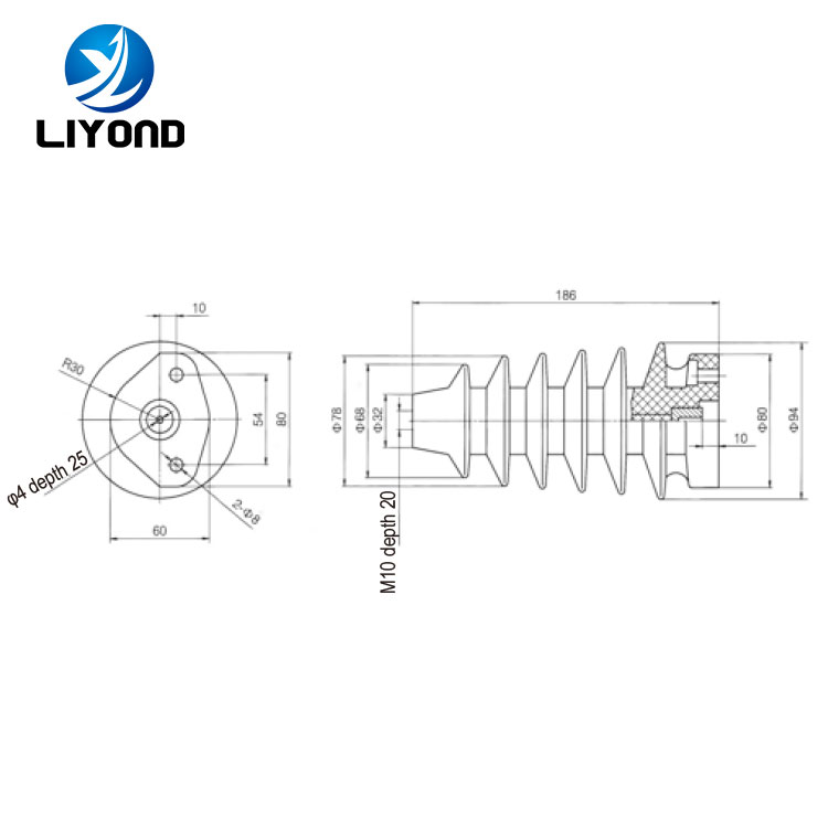 LYC353 epoxy resin insulator sensor drawing