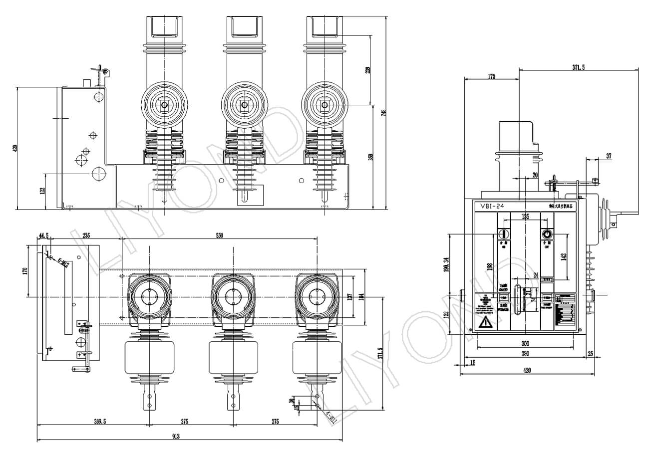 VBI-24C-1250-25-210 vcb drawing 