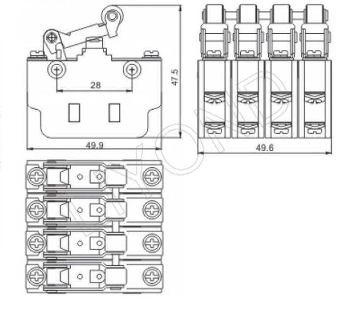 RCSK-1-44 snap action switch drawing 