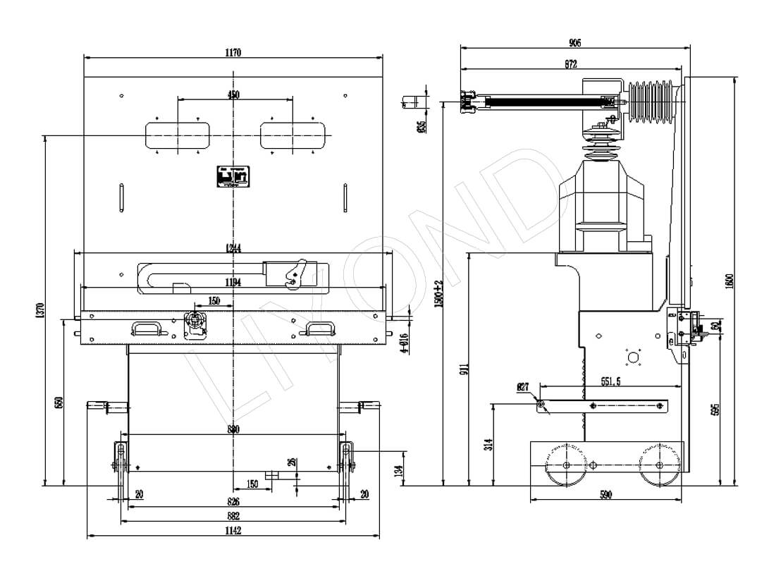 ZN85-40.5 PT trolley drawing