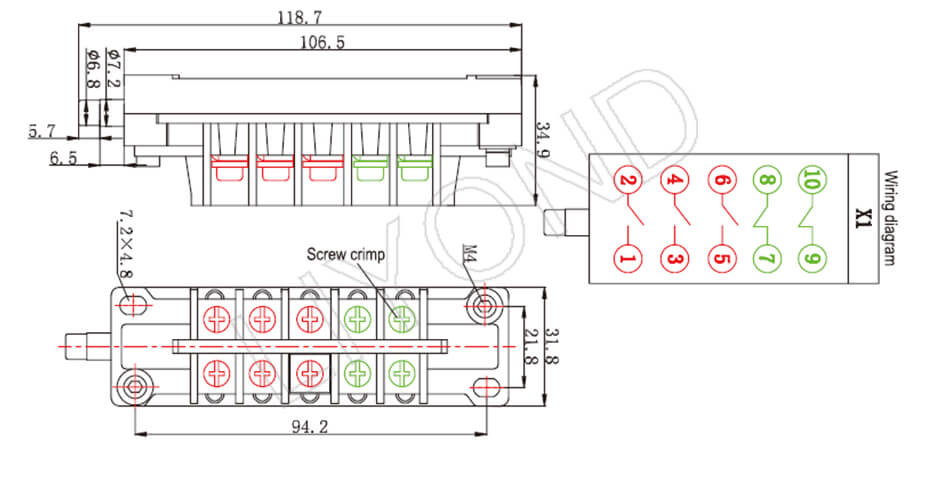 FK10-II-32 auxiliary switch drawing 