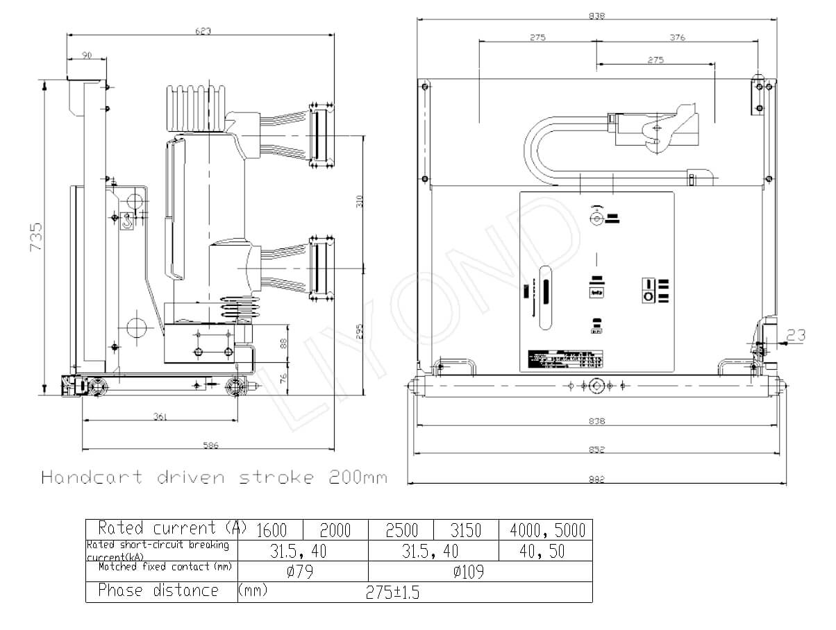 VSM-12M-2500-40 circuit breaker drawing