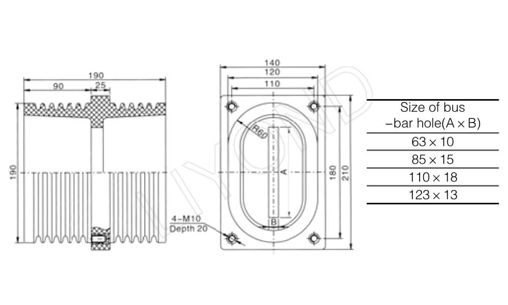 LYC145 bushing drawing 