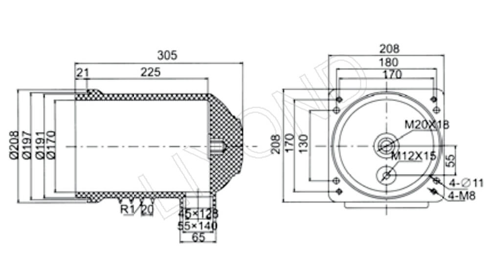 LY104 contact box drawing